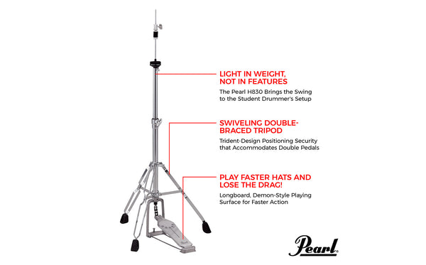 Pearl H830 830 Series Hi Hat Stand with Clutch