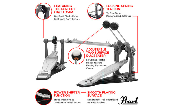 Pearl P1032 Black Double Bass Drum Pedal