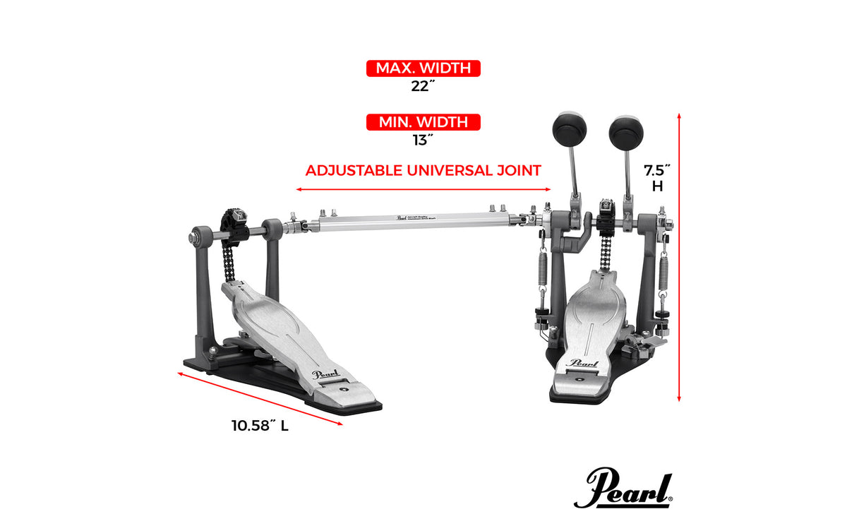 Pearl P1032 Black Double Bass Drum Pedal