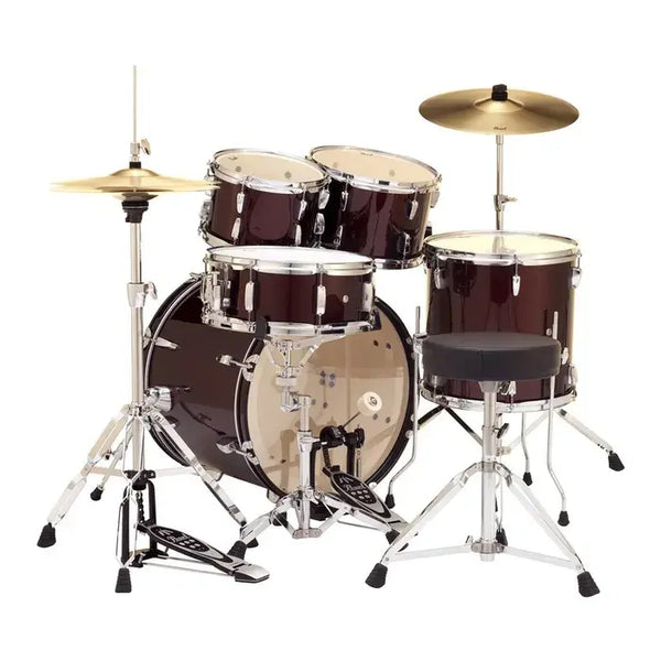 Pearl RS505C/C91 Roadshow 5-piece Complete Drum Set with Hardware and Cymbals - Wine Red