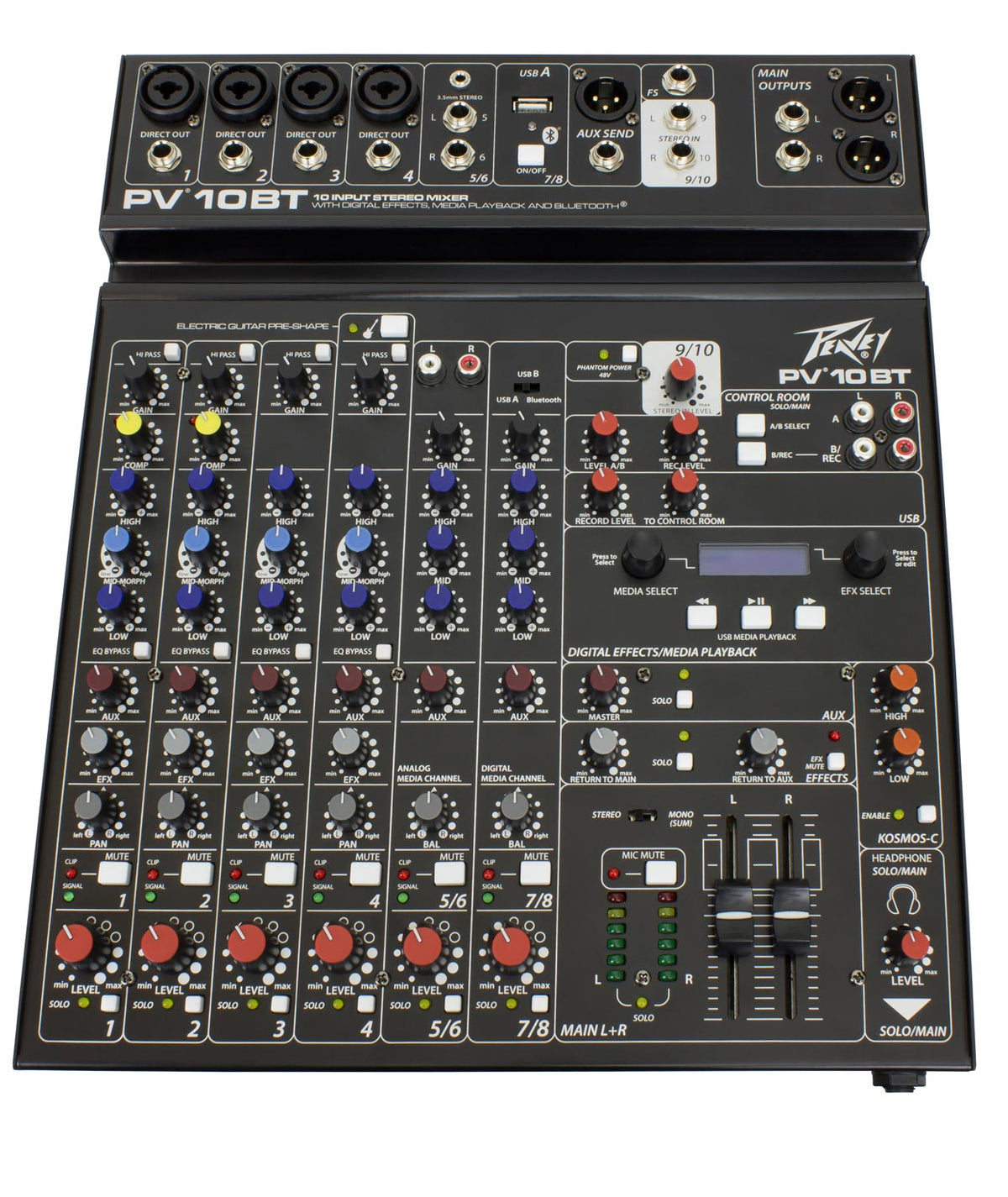 Peavey PV® 10BT Compact 10 Channel Mixer with Bluetooth