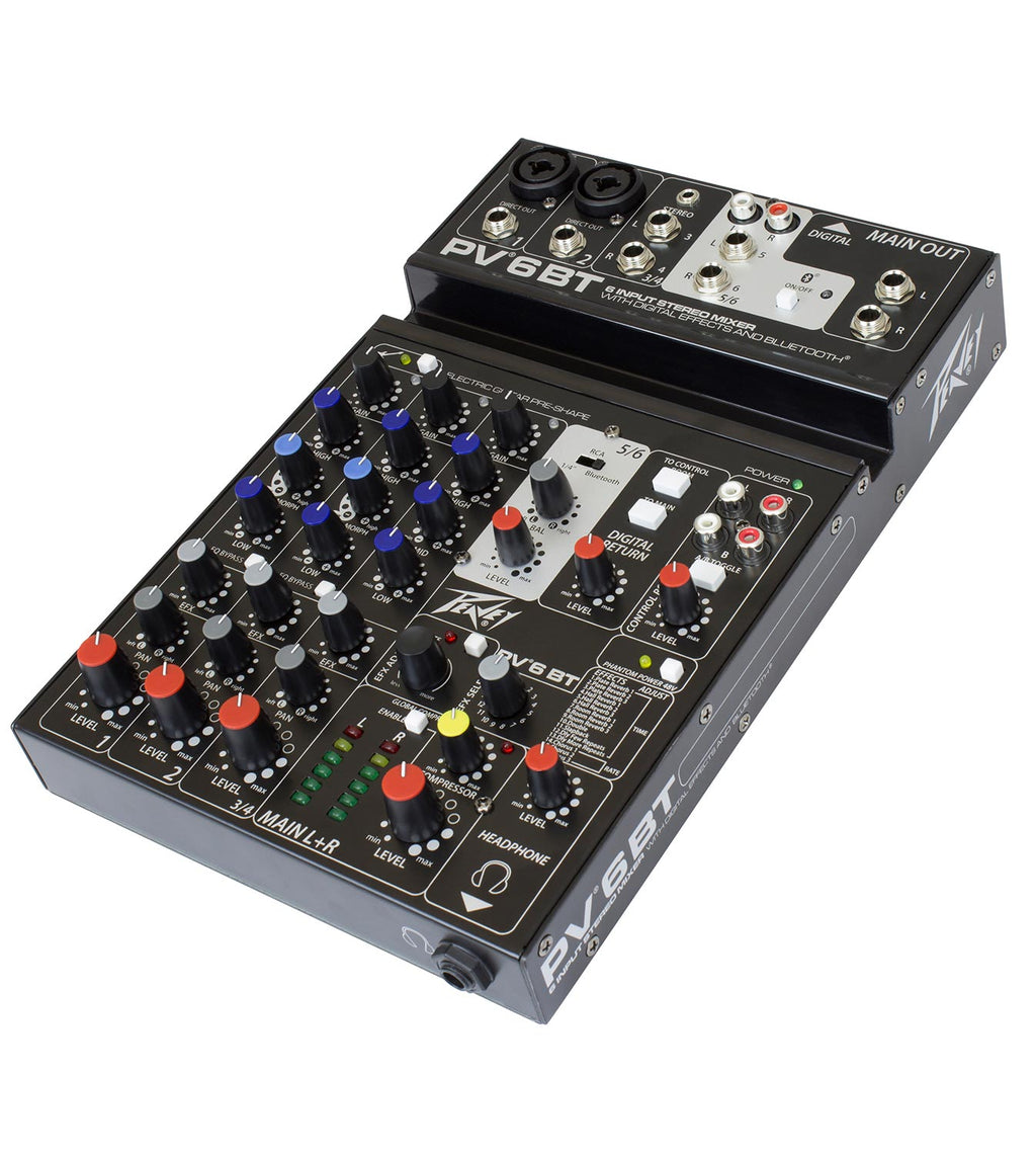 Peavey PV® 6BT Compact Mixer 6 Channel with Bluetooth