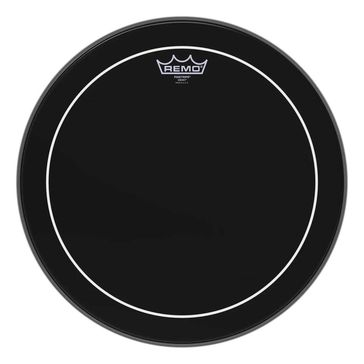 Remo ES-0616-PS 16" Ebony Ambassador Pinstripe