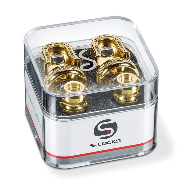 Schaller 509G Security Strap Locks and Buttons (Pair) - Gold