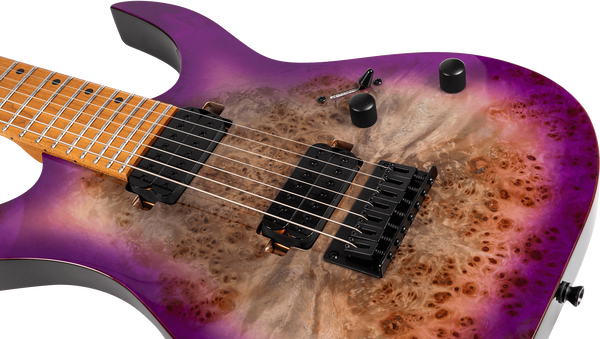 Spira S-457TPP 7 String Electric Guitar - Transparent Purple