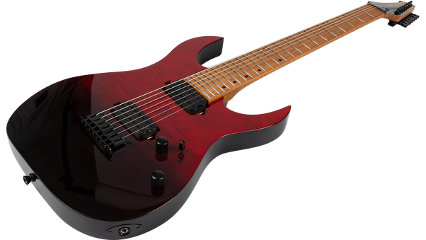 Spira S-457TRD 7 String Electric Guitar - Transparent Red & Black