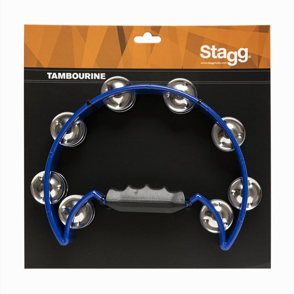 Stagg TAB-2BL Blue Cutaway Tambourine Plastic 16 jingles