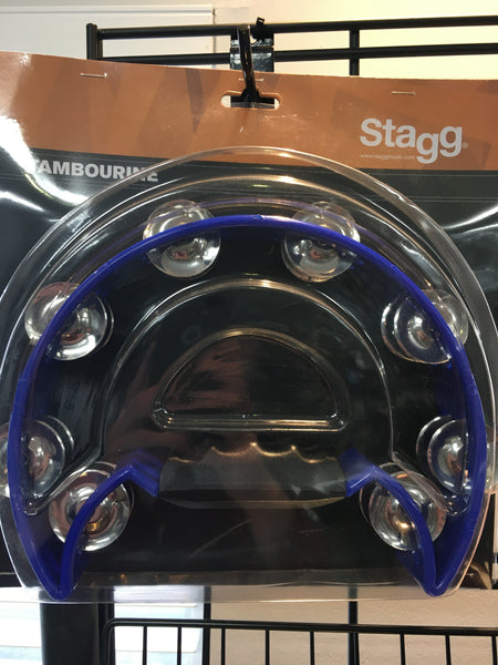 Stagg TAB-2BL Blue Cutaway Tambourine Plastic 16 jingles