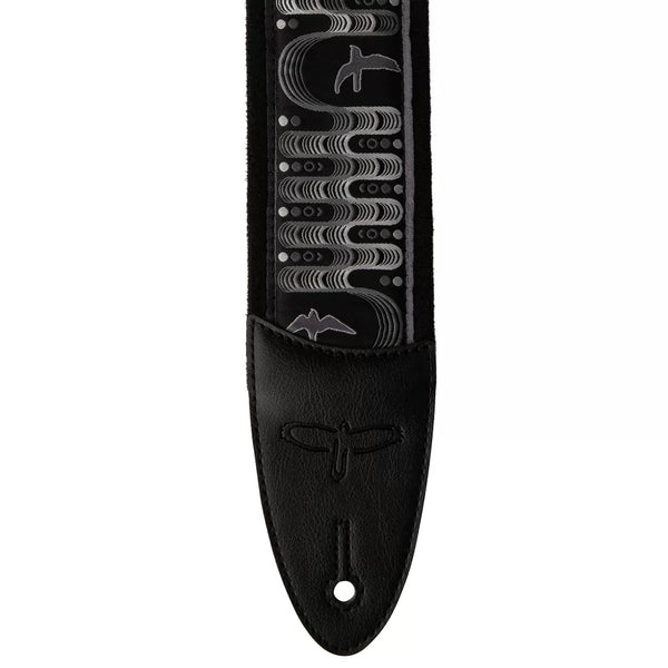 PRS 2.4" Padded Guitar Strap w/FLASH, Custom Jacquard Birds Wavelength - Charcoal