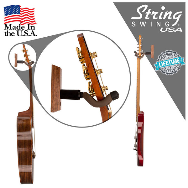 String Swing CC01KOAK Home and Studio Guitar Keeper Wall Mount