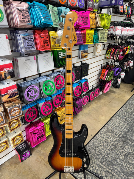 Used Squier Classic Vibe '70s Precision Bass 3-Tone Sunburst - Full Body Front View
