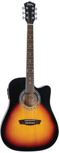 Washburn WA90CEVSB Vintage Series Dreadnought Cutaway Acoustic Electric - Vintage Sunburst - B Stock
