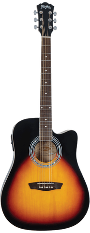 Washburn WA90CEVSB Vintage Series Dreadnought Cutaway Acoustic Electric - Vintage Sunburst - B Stock