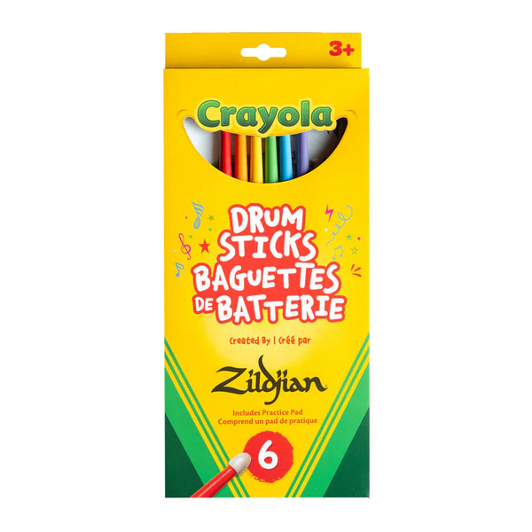 Zildjian x Crayola Pack, 6 Kids Drumsticks & Pad