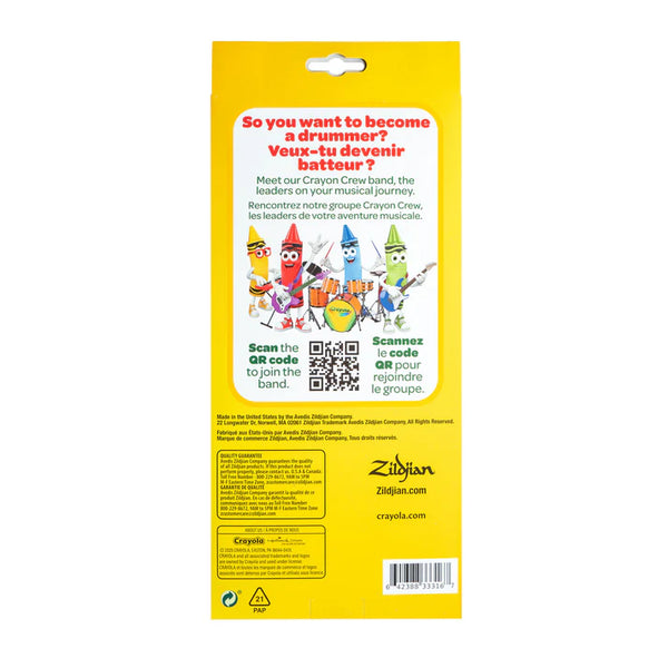 Zildjian x Crayola Pack, 6 Kids Drumsticks & Pad