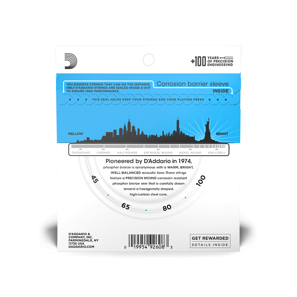 D'Addario EPBB170 phosphor bronze acoustic bass strings, 45-100, long scale - view 4