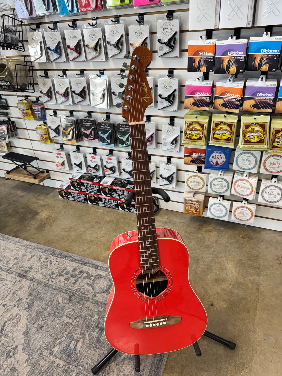Fender California Standard Redondo Mini - Fiesta Red - full front view - B-Stock at Pop's Music, Jackson TN