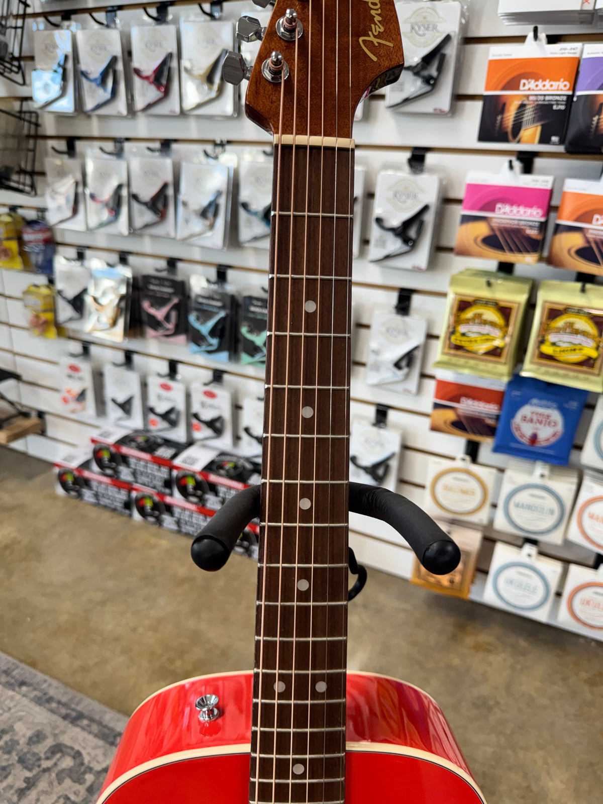Fender California Standard Redondo Mini - Fiesta Red - neck and fretboard
