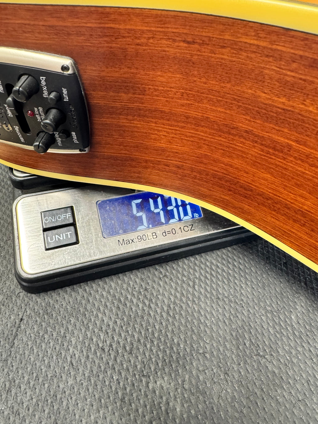 Used Epiphone Masterbilt DR-500ME acoustic-electric, Natural - onboard preamp close-up