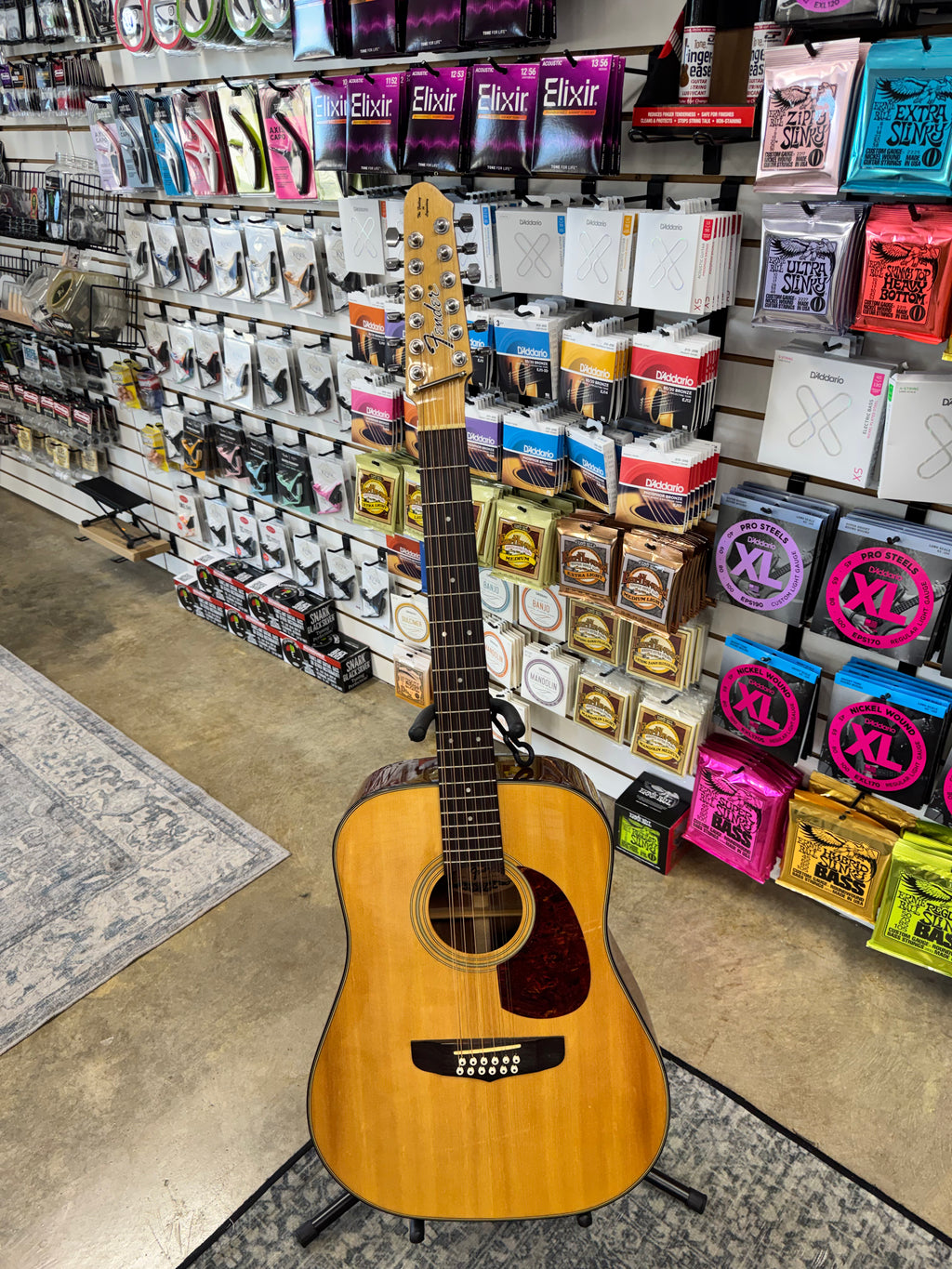 Used Fender Santa Maria 12-string acoustic guitar - full front view, natural spruce top - Pop's Music, Jackson TN
