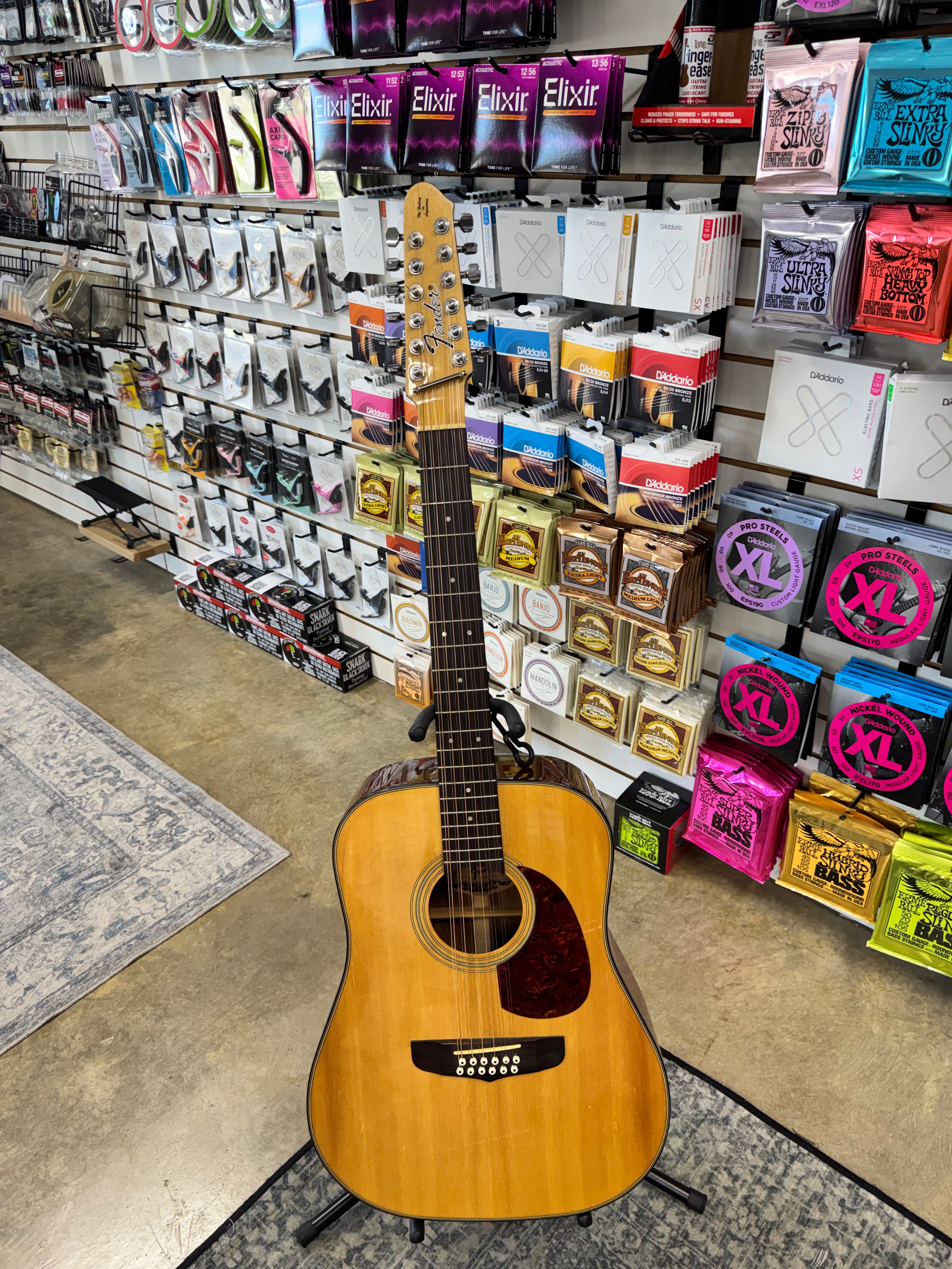 Used Fender Santa Maria 12-string acoustic guitar - full front view, natural spruce top - Pop's Music, Jackson TN