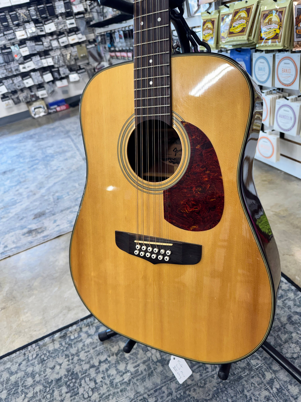 Used Fender Santa Maria 12-string acoustic guitar - angled front view, other side