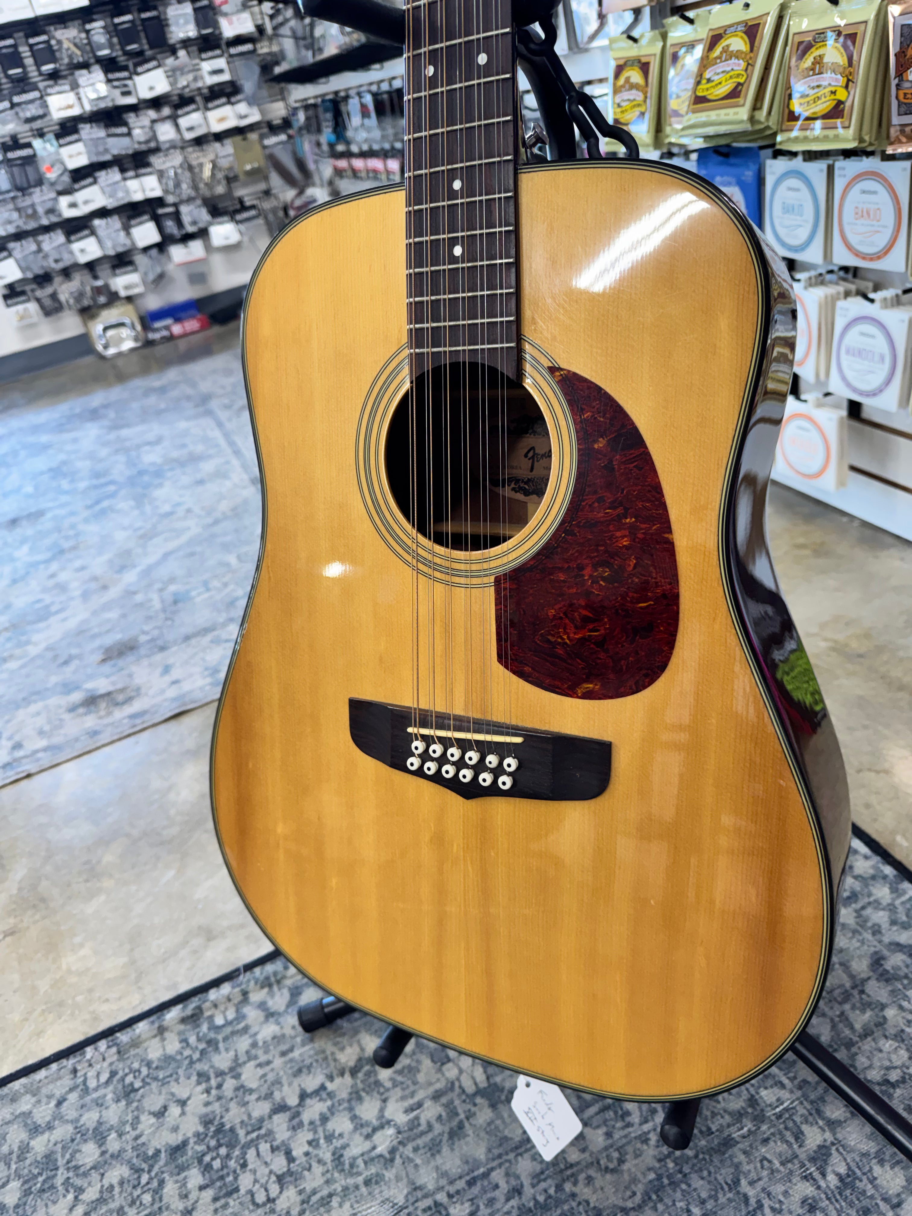 Used Fender Santa Maria 12-string acoustic guitar - angled front view, other side