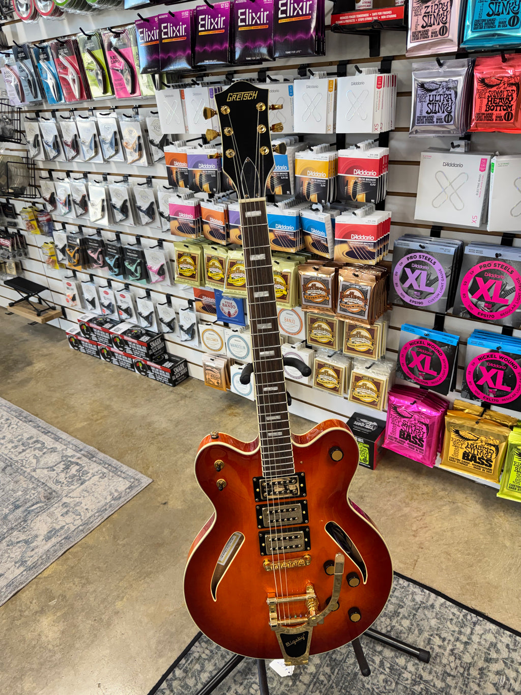 Used Gretsch Streamliner Center Block Cat-Eye, Abbey Ale - full front view - Pop's Music, Jackson TN