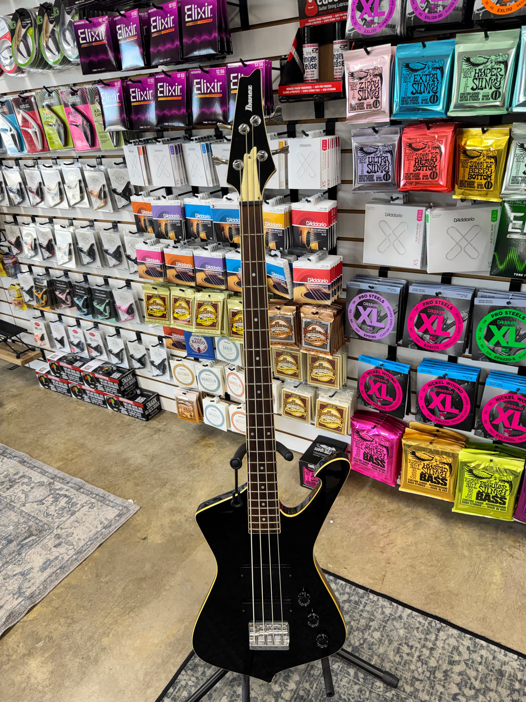 Used Ibanez ICB300 Iceman Bass, Black - full front view - Pop's Music, Jackson TN