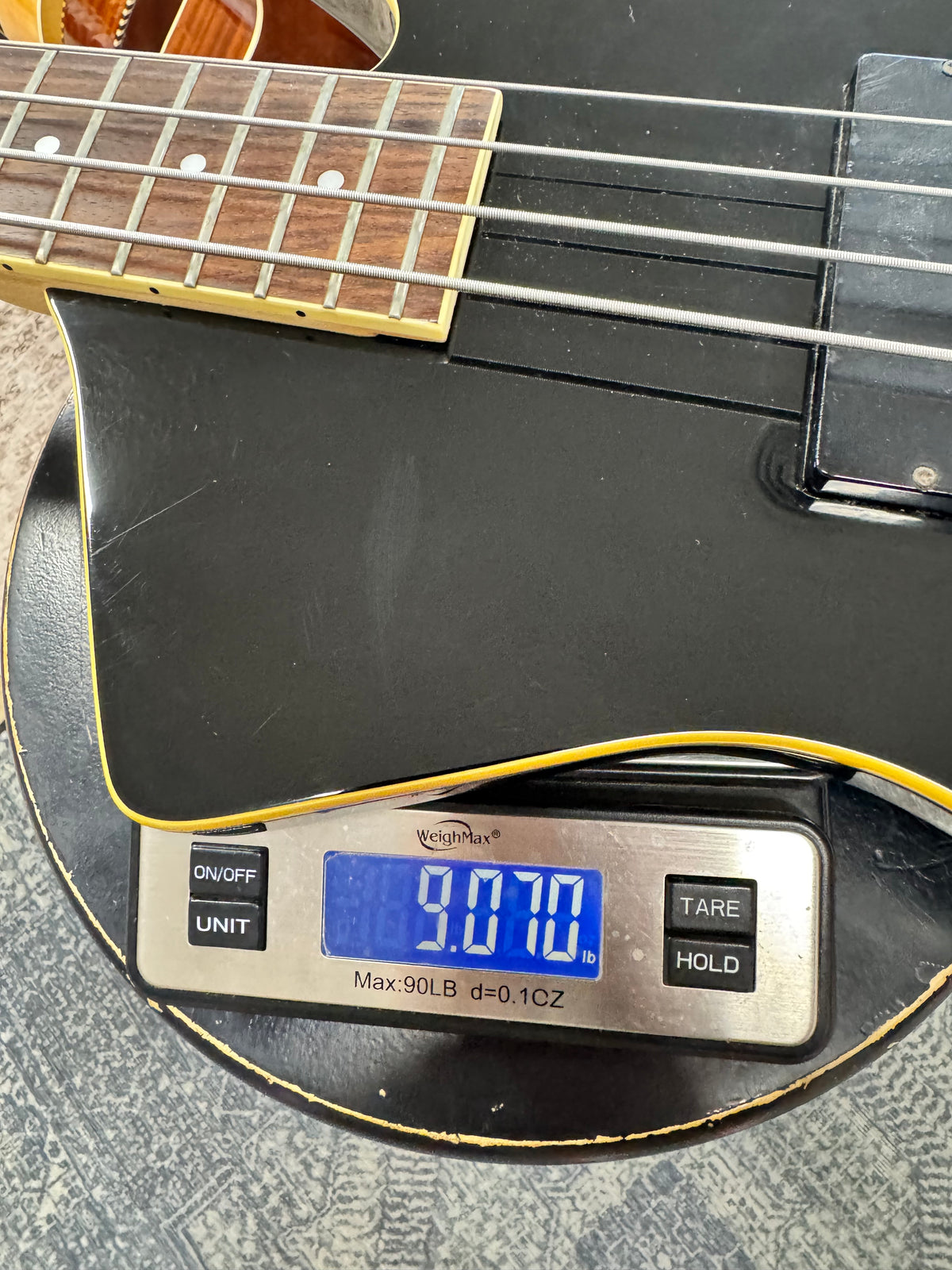 Used Ibanez ICB300 Iceman Bass, Black - weighs about 9.1 lb on our store scale