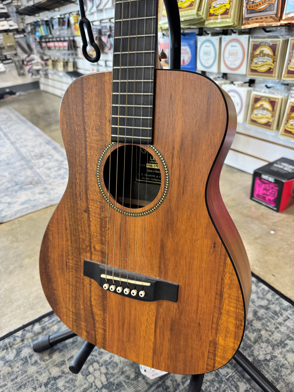 Used Martin LXK2 Little Martin, Natural koa pattern - angled view of body
