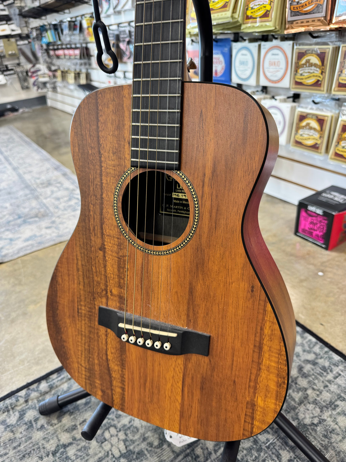 Used Martin LXK2 Little Martin, Natural koa pattern - angled view of body