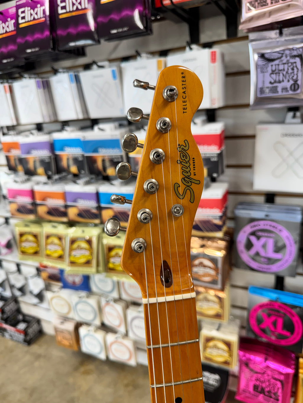 Used Squier Classic Vibe '50s Telecaster, Butterscotch Blonde - vintage-style headstock