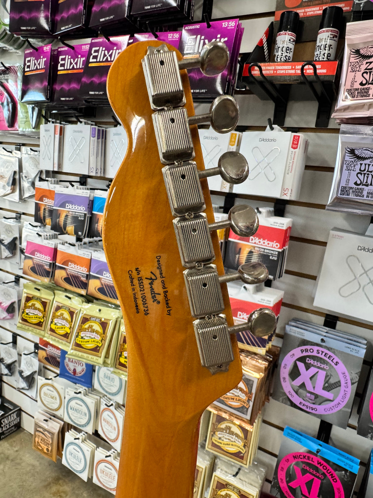 Used Squier Classic Vibe '50s Telecaster, Butterscotch Blonde - back of headstock and tuners