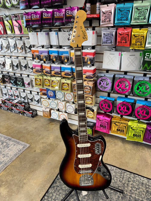 Used Squier Classic Vibe Bass VI, 3-Color Sunburst - full front view - Pop's Music, Jackson TN