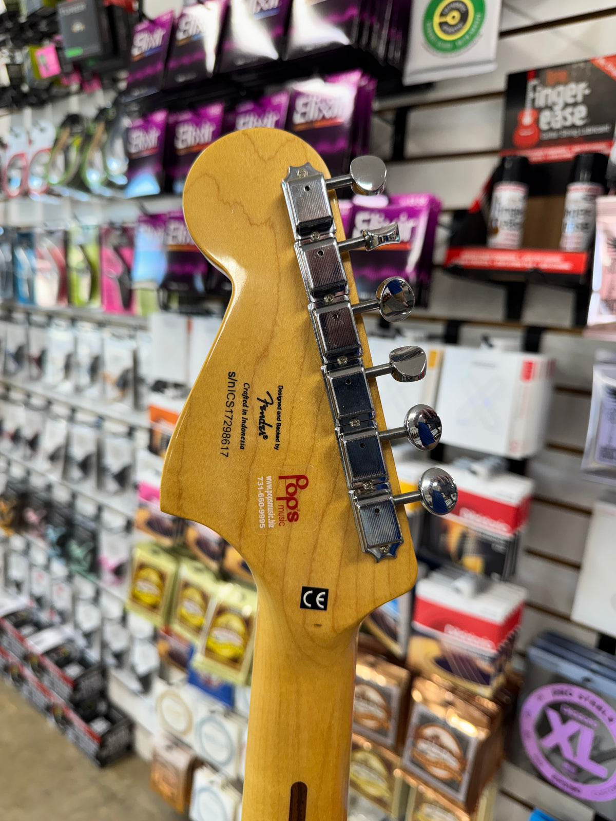 Used Squier Classic Vibe Bass VI, 3-Color Sunburst - back of headstock and tuners