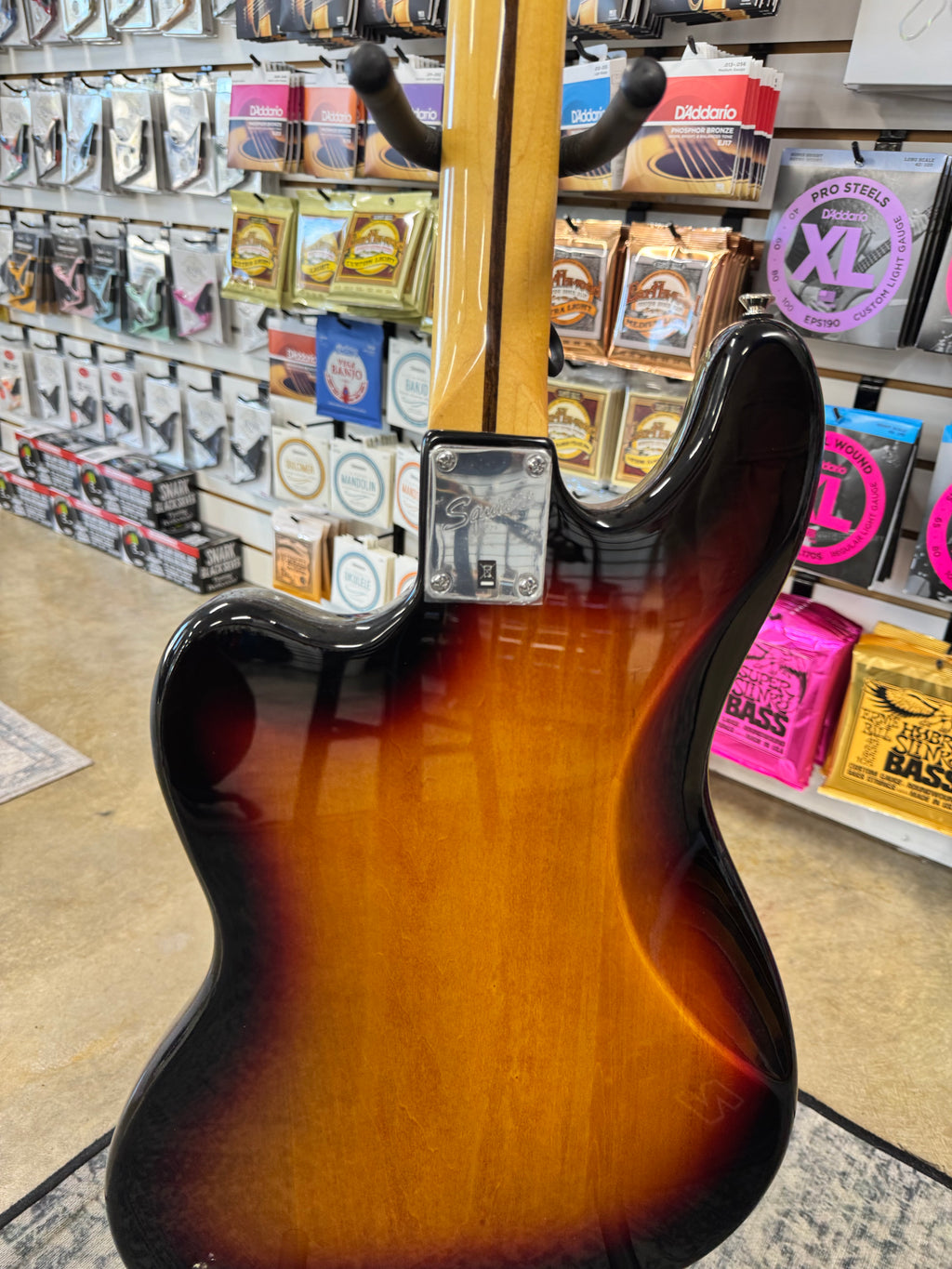 Used Squier Classic Vibe Bass VI, 3-Color Sunburst - back of body