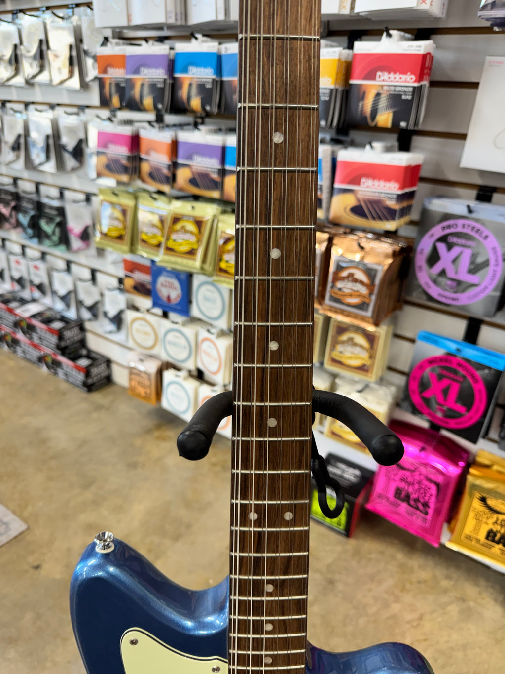 Used Squier Paranormal Jazzmaster XII 12-string, Lake Placid Blue - neck and laurel fretboard
