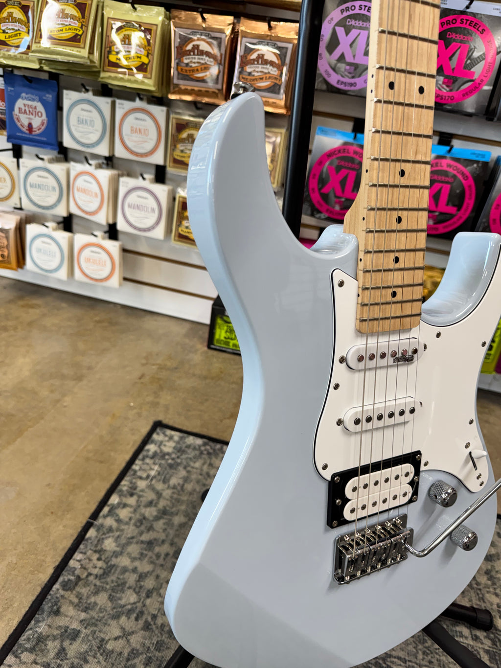 Used Yamaha Pacifica PAC112VM, Ice Blue - angled body view