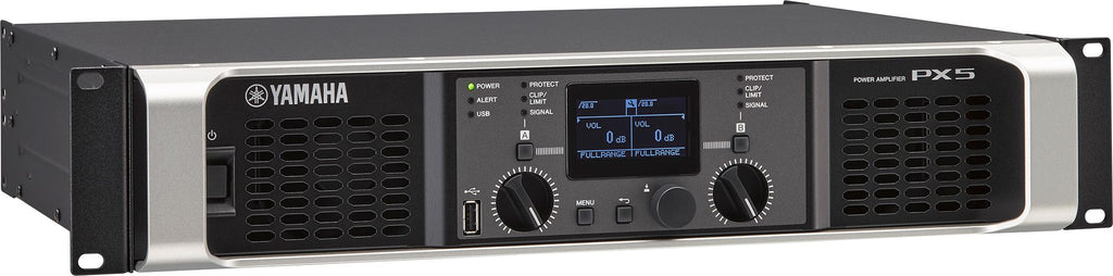 Yamaha PX5 2-Channel Power Amplifier with DSP - 800W x 2 at 4 Ohms - left angle view 3