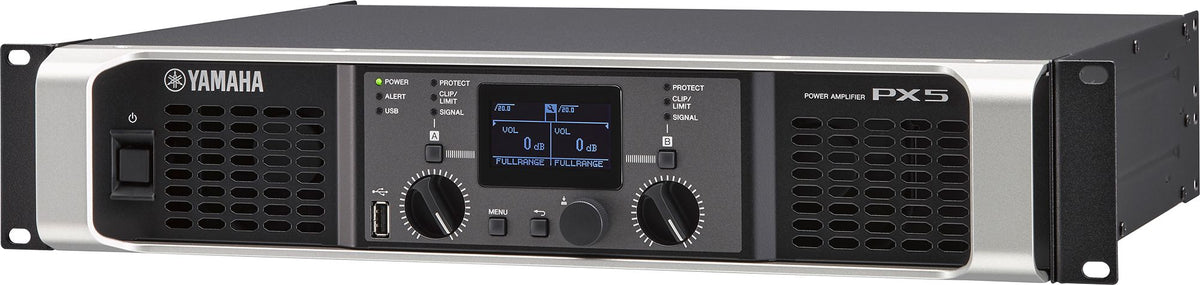 Yamaha PX5 2-Channel Power Amplifier with DSP - 800W x 2 at 4 Ohms - right angle view 4