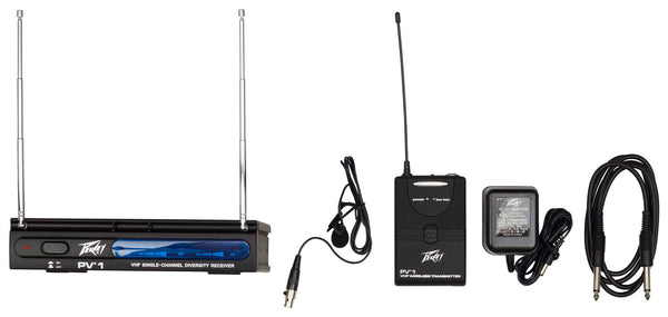 Peavey PV-1 V1 BL VHF Lapel Wireless System 198.950 MHZ