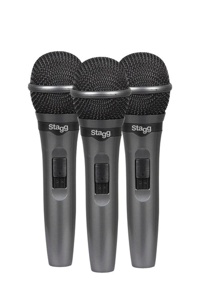 Stagg SDMP15 3 Pack Cardioid Dynamic Microphones for Live Performances