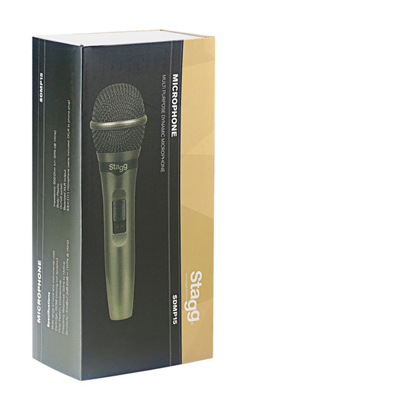 Stagg SDMP15 XLR Mic with Cable: Cardioid Dynamic Microphone for Live Performances