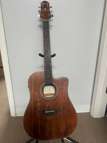 Crafter HD100-CE-BR Silver series 100 dreadnought acoustic-electric guitar with cutaway Brown
