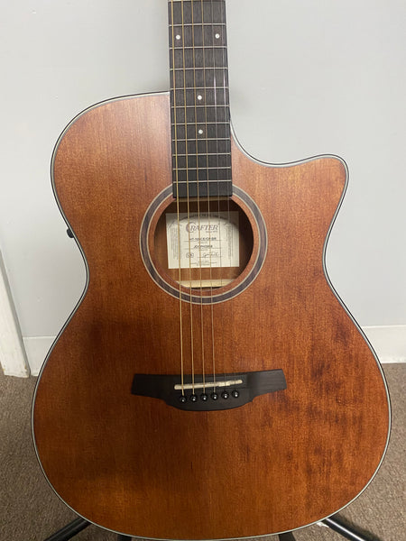 Crafter HT100-CE-BR Silver series 100 Orchestra acoustic-electric guitar with cutaway