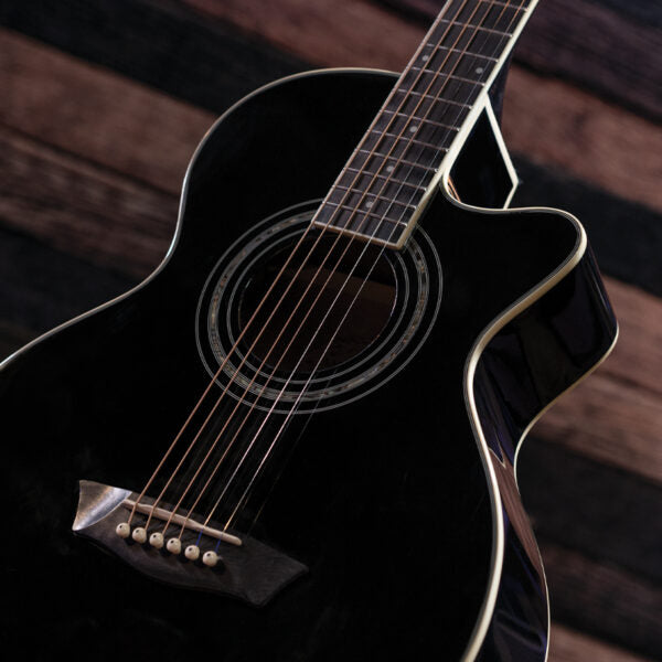 Washburn EA10B Festival Series Petite Jumbo with Electronics Black