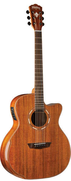 Washburn WCG55CE Comfort Series Koa Grand Auditorium Cutaway w/ Electoronics Natural