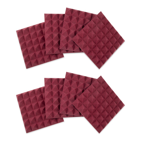 Gator GFW-ACPNL1212PBDY-8PK8 Pack of Burgundy 12x12" Acoustic Pyramid Pane