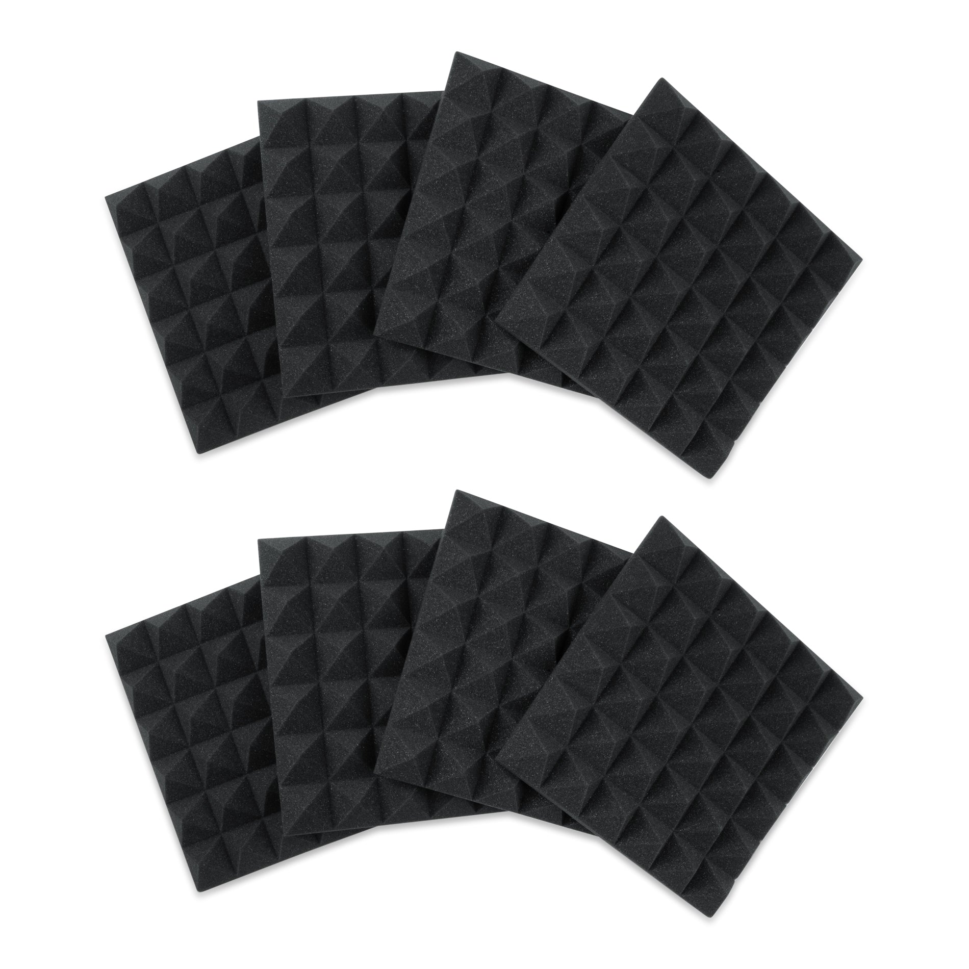 Gator GFW-ACPNL1212PCHA-8PK 8 Pack of Charcoal 12x12" Acoustic Pyramid Panel